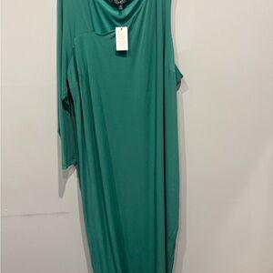 Eloquii Green Long Sleeve Maxi Dress